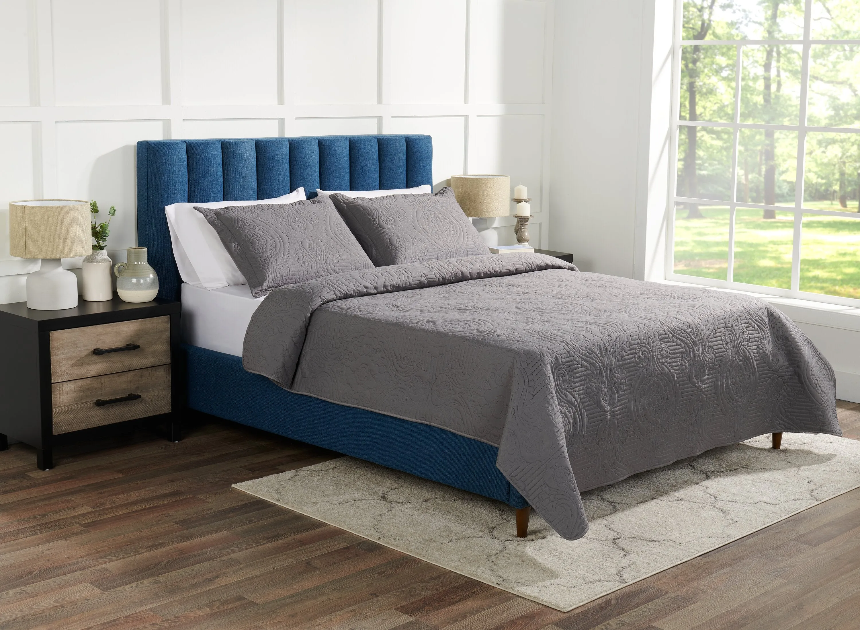 Soren 3-Piece King Quilt Set - Grey