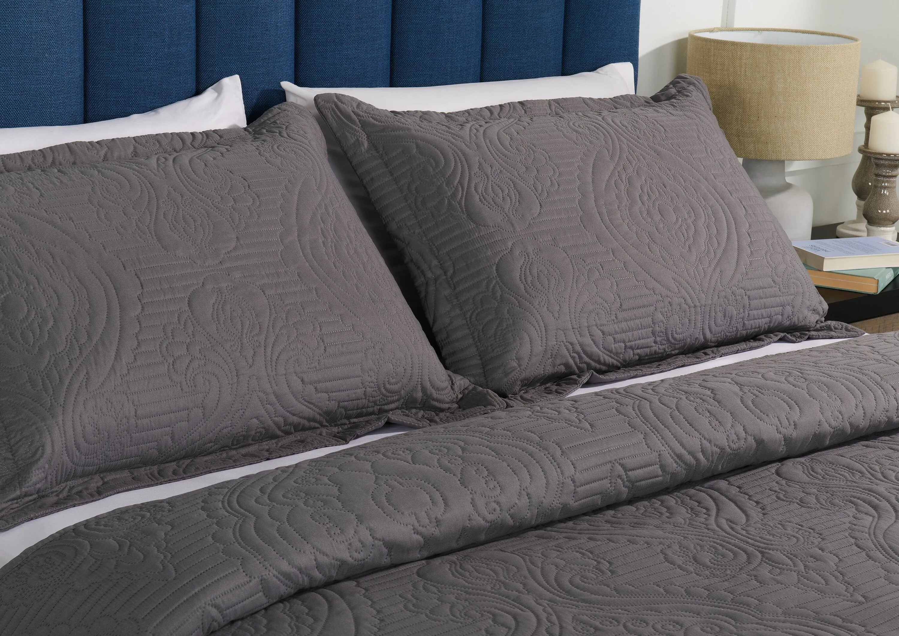 Soren 3-Piece King Quilt Set - Grey