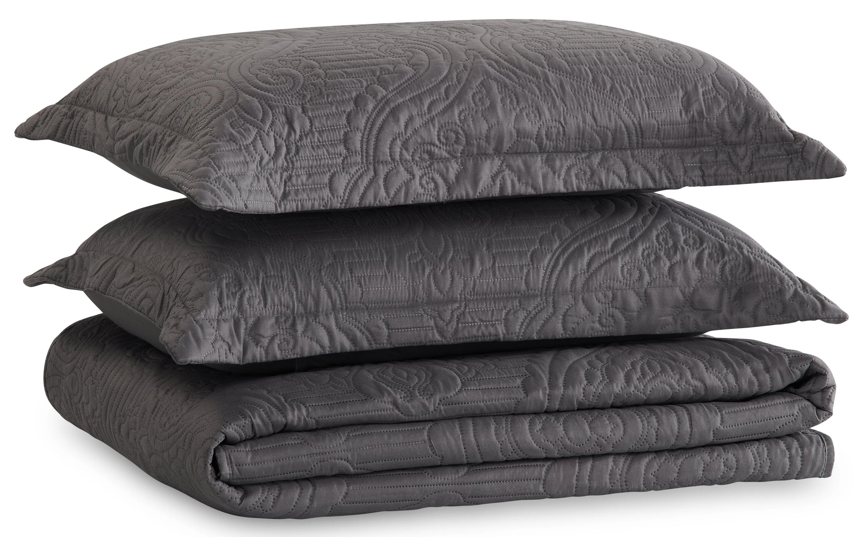 Soren 3-Piece King Quilt Set - Grey