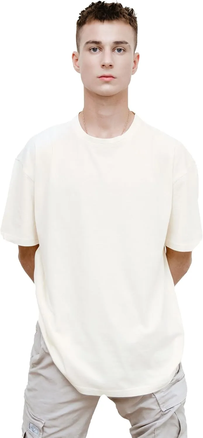 T-TAM Unisex Oversized T-Shirt for Women & Men - 100% Soft Cotton Crew Neck Short Sleeve - Basic Tee Shirt