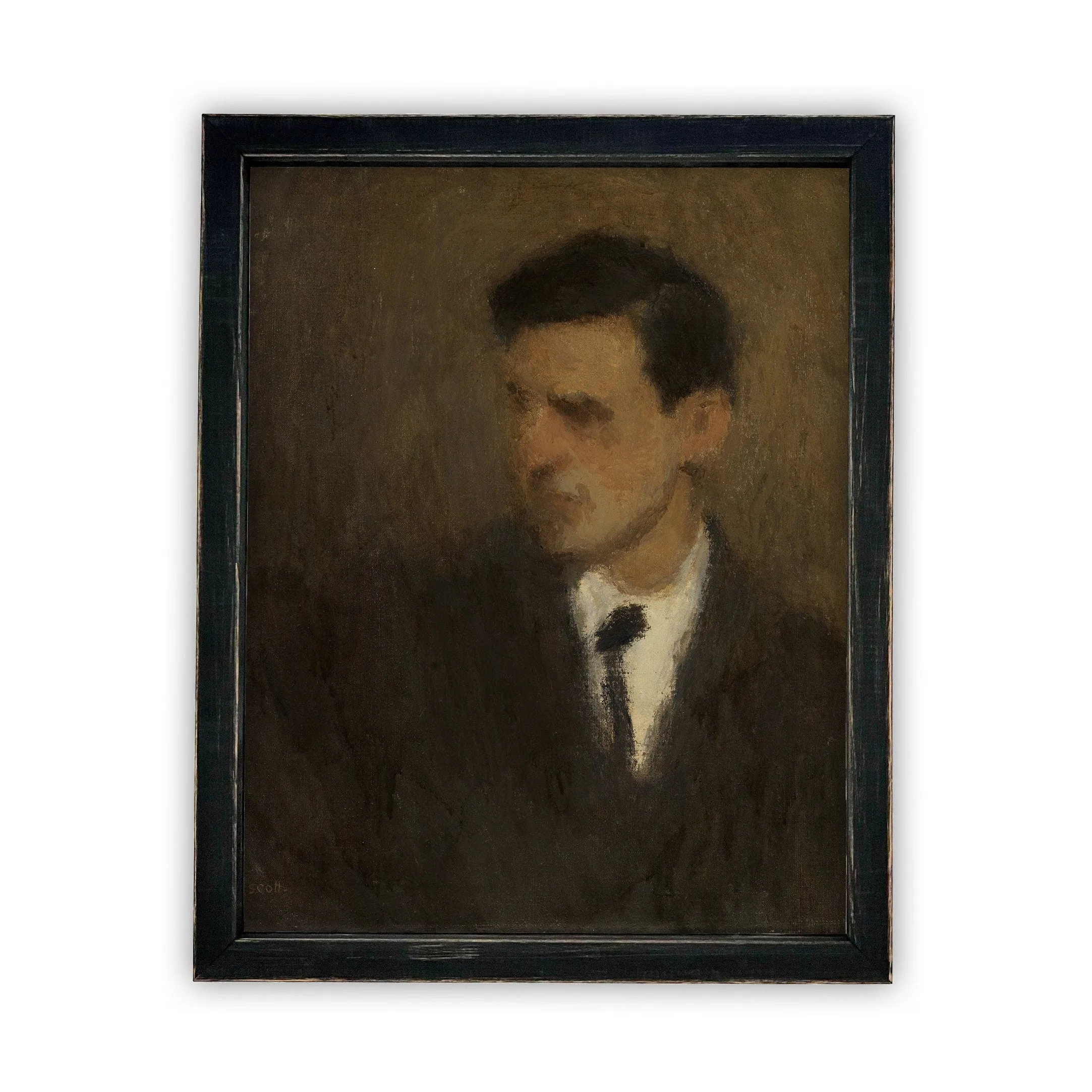 Vintage Framed Canvas Art Portrait of a Man #P-506