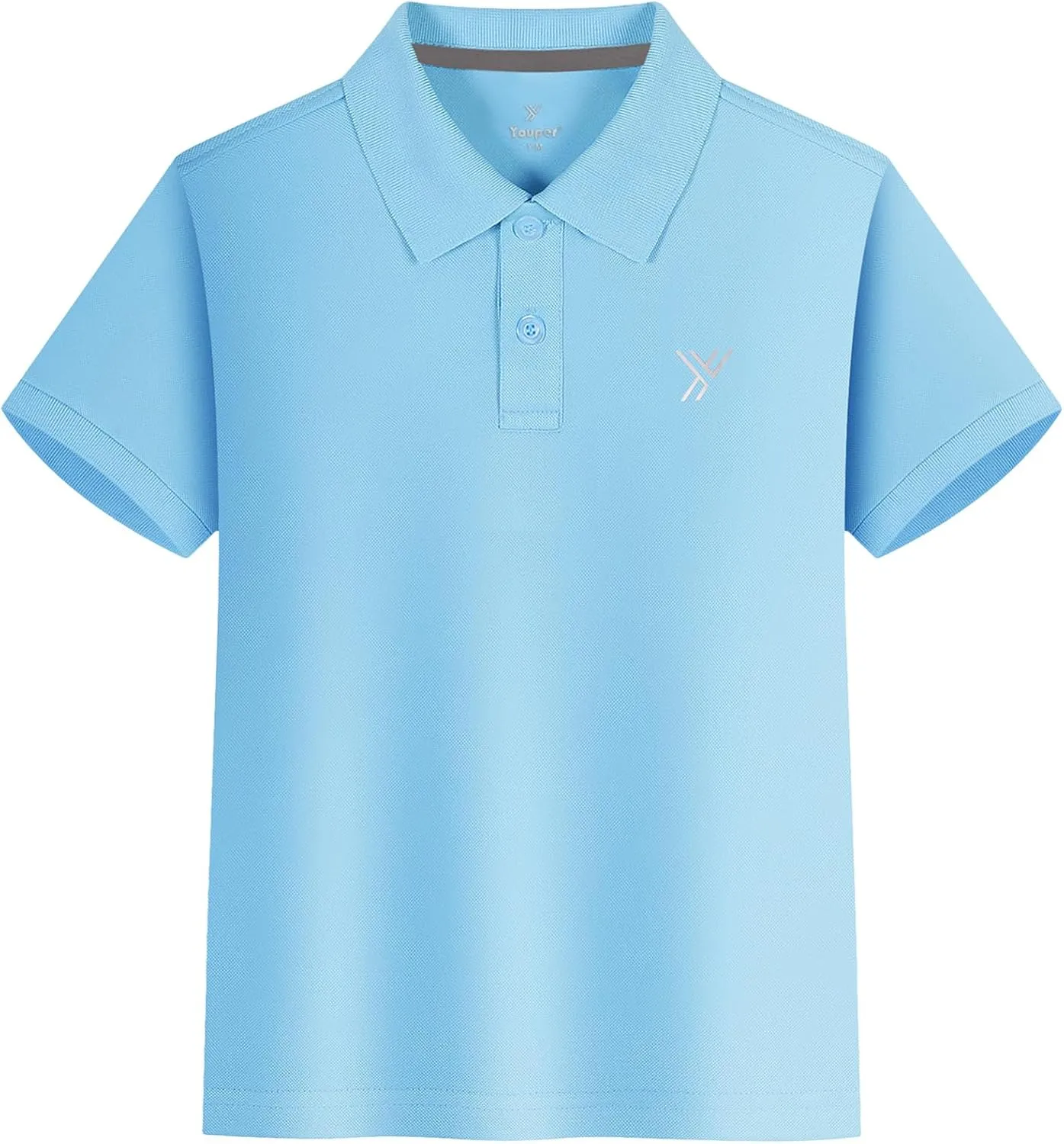 Youper 2-Pack Boys Performance Polo Shirt, Youth Quick Dry Short Sleeve School Uniform Polo Shirt