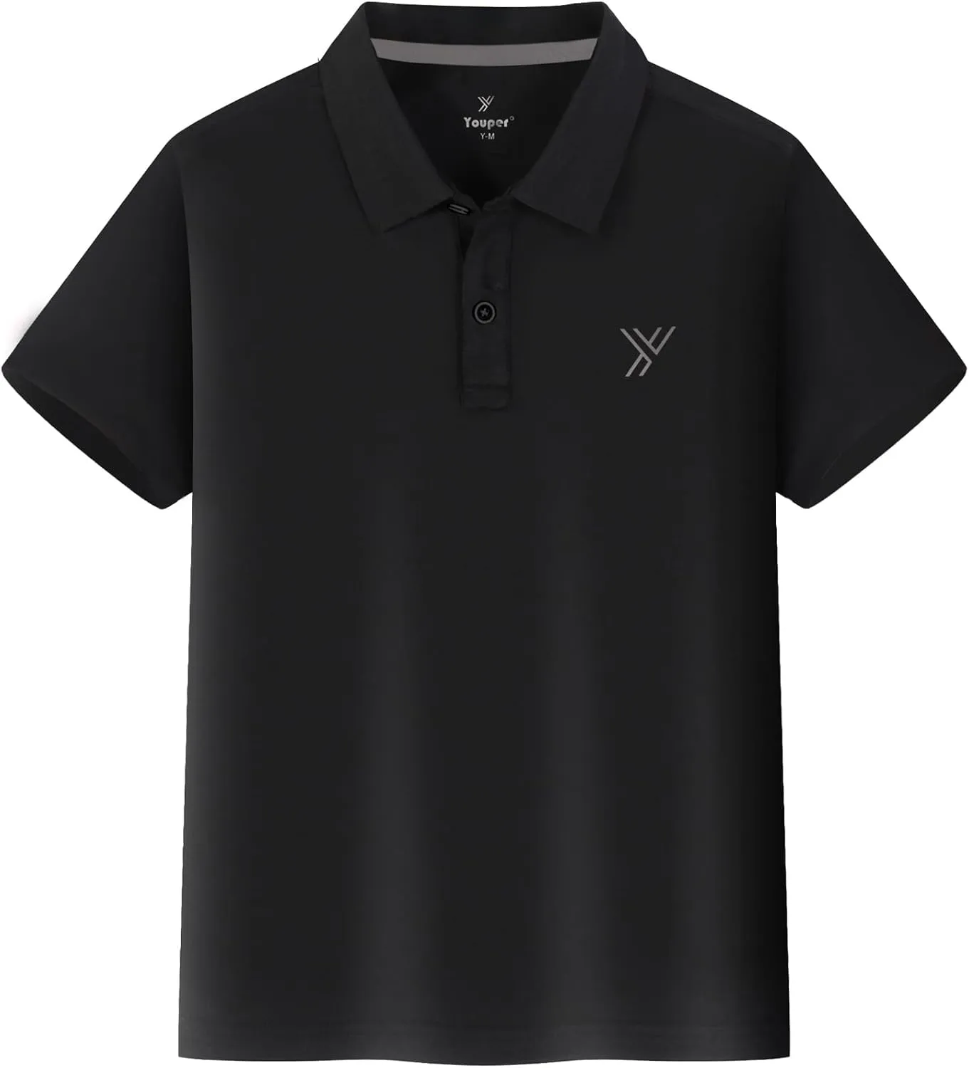 Youper 2-Pack Boys Performance Polo Shirt, Youth Quick Dry Short Sleeve School Uniform Polo Shirt